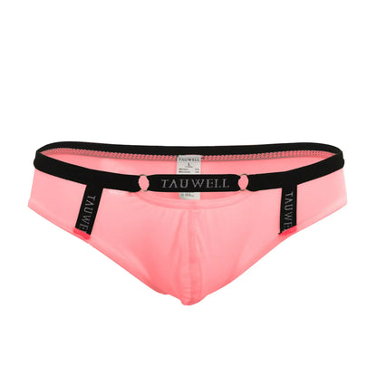 TAUWELL Tauwell Men's Sexy Low-Rise Briefs - Quick-Dry Pink Nylon & Spandex Underwear