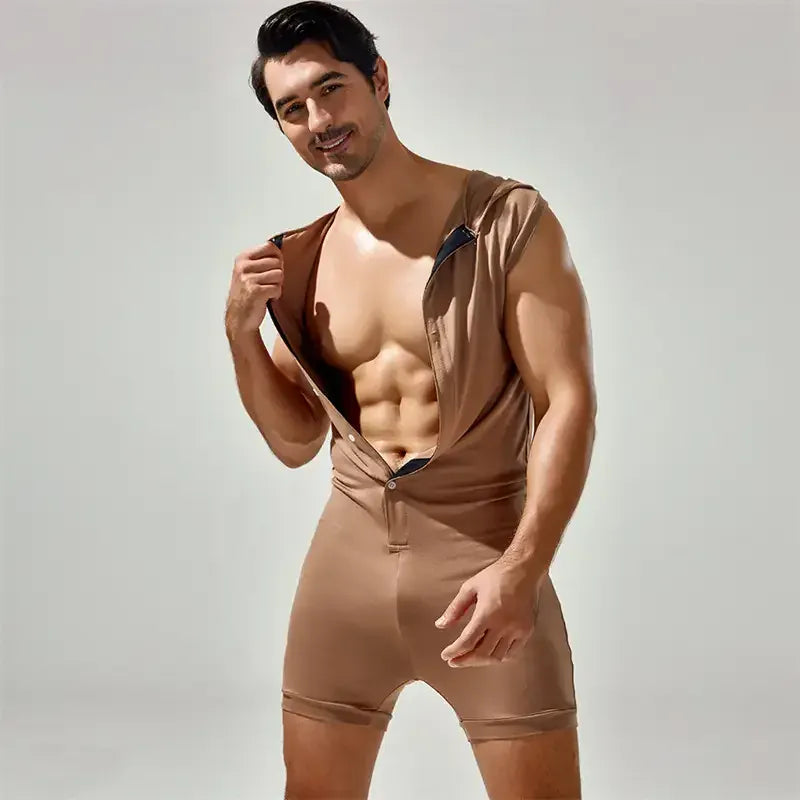 TAUWELL TAUWELL Men's Sleeveless Bodysuit with Hood – Trendy Activewear