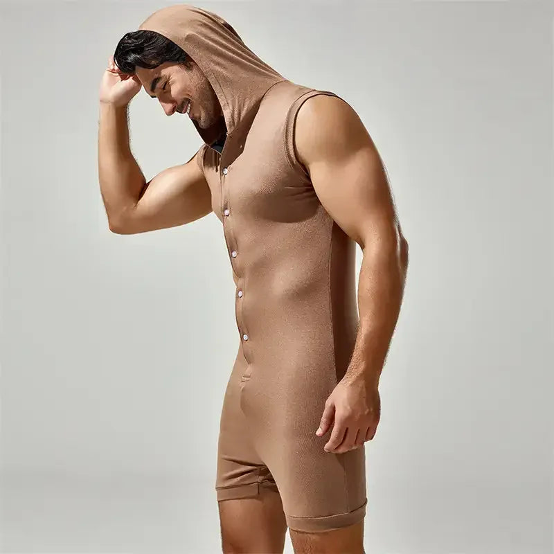 TAUWELL TAUWELL Men's Sleeveless Bodysuit with Hood – Trendy Activewear