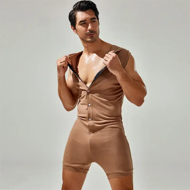 TAUWELL TAUWELL Men's Sleeveless Bodysuit with Hood – Trendy Activewear