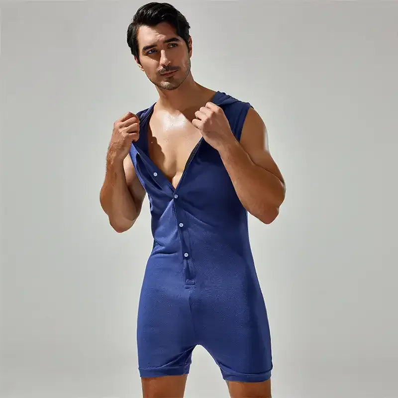 TAUWELL TAUWELL Men's Sleeveless Bodysuit with Hood – Trendy Activewear