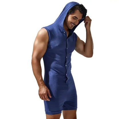 TAUWELL TAUWELL Men's Sleeveless Bodysuit with Hood – Trendy Activewear