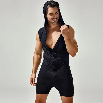 TAUWELL TAUWELL Men's Sleeveless Bodysuit with Hood – Trendy Activewear