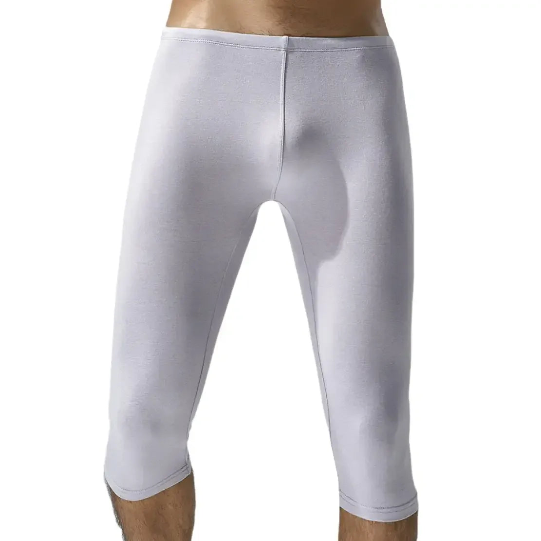 TAUWELL Tauwell Men's Solid Color Low-Rise Fitness Tight Over-the-Knee Shorts