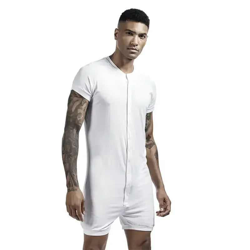TAUWELL TAUWELL Men's Solid Soft Short Sleeve Bodysuit