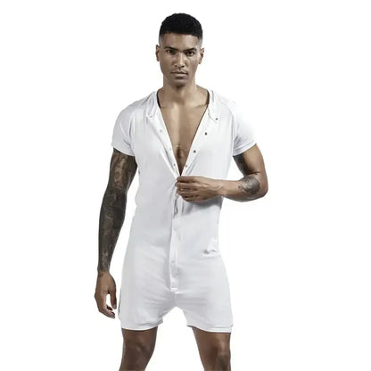 TAUWELL TAUWELL Men's Solid Soft Short Sleeve Bodysuit