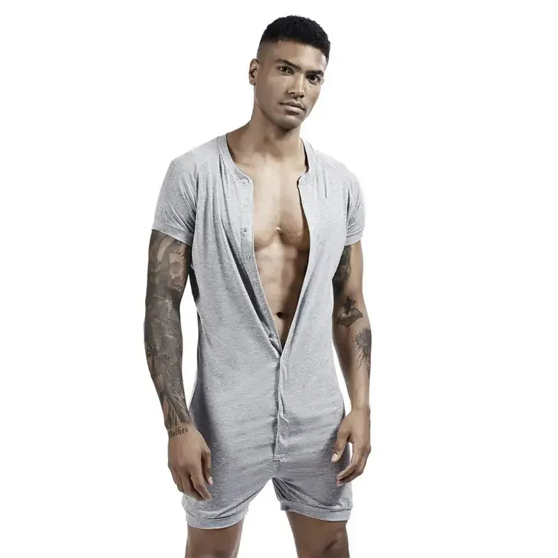 TAUWELL TAUWELL Men's Solid Soft Short Sleeve Bodysuit