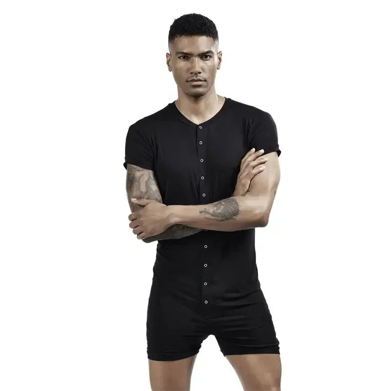 TAUWELL TAUWELL Men's Solid Soft Short Sleeve Bodysuit