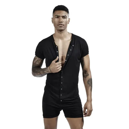 TAUWELL TAUWELL Men's Solid Soft Short Sleeve Bodysuit
