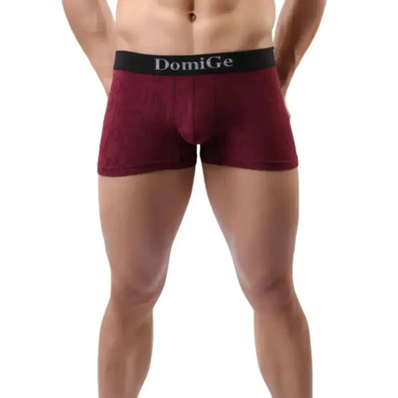 Wine Red bamboo boxer briefs front — men's sustainable underwear	