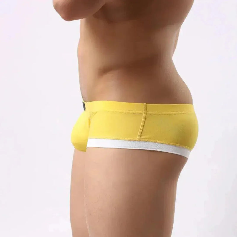 Yellow trunks side — low rise stretch fit	